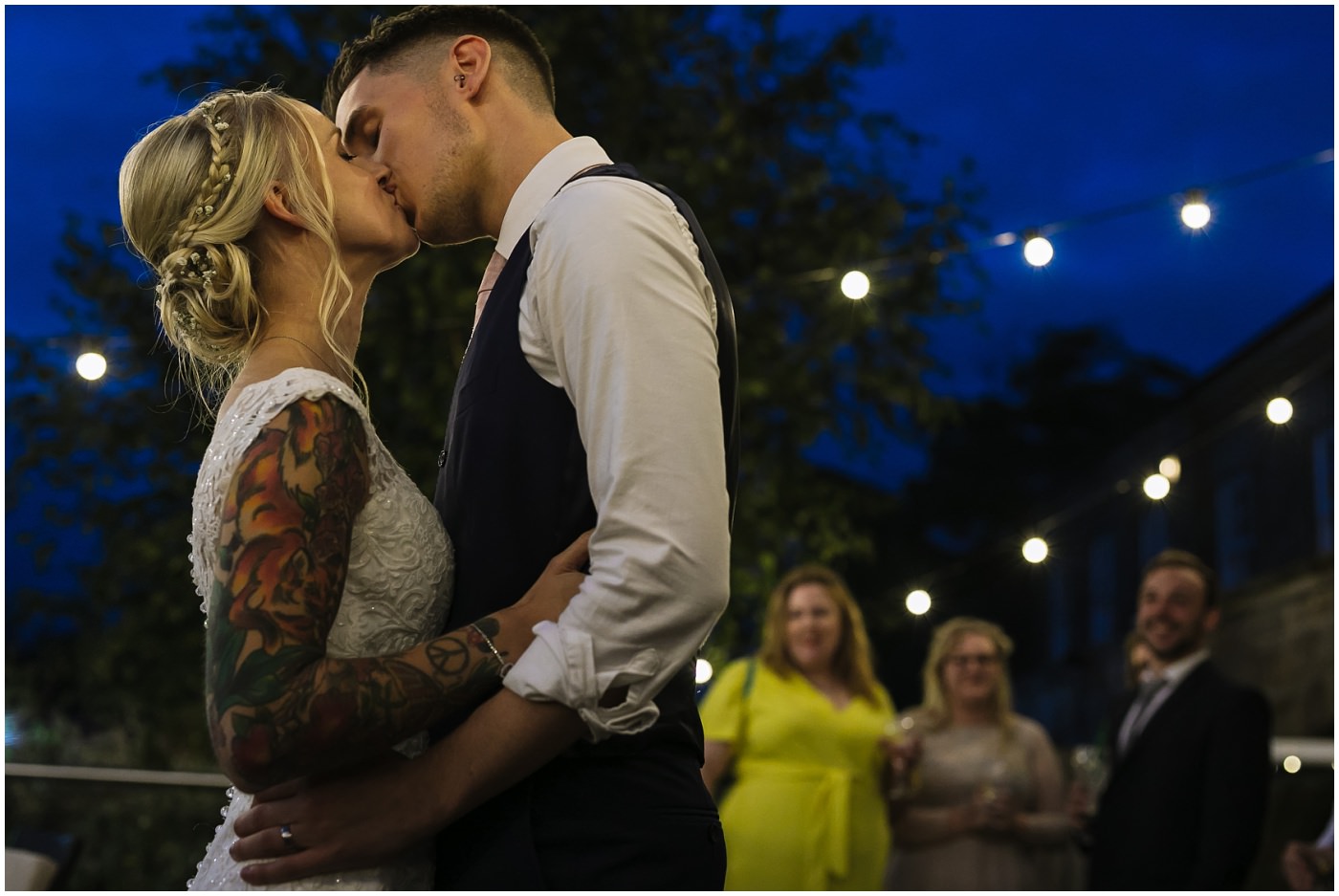 tattooed bride and groom