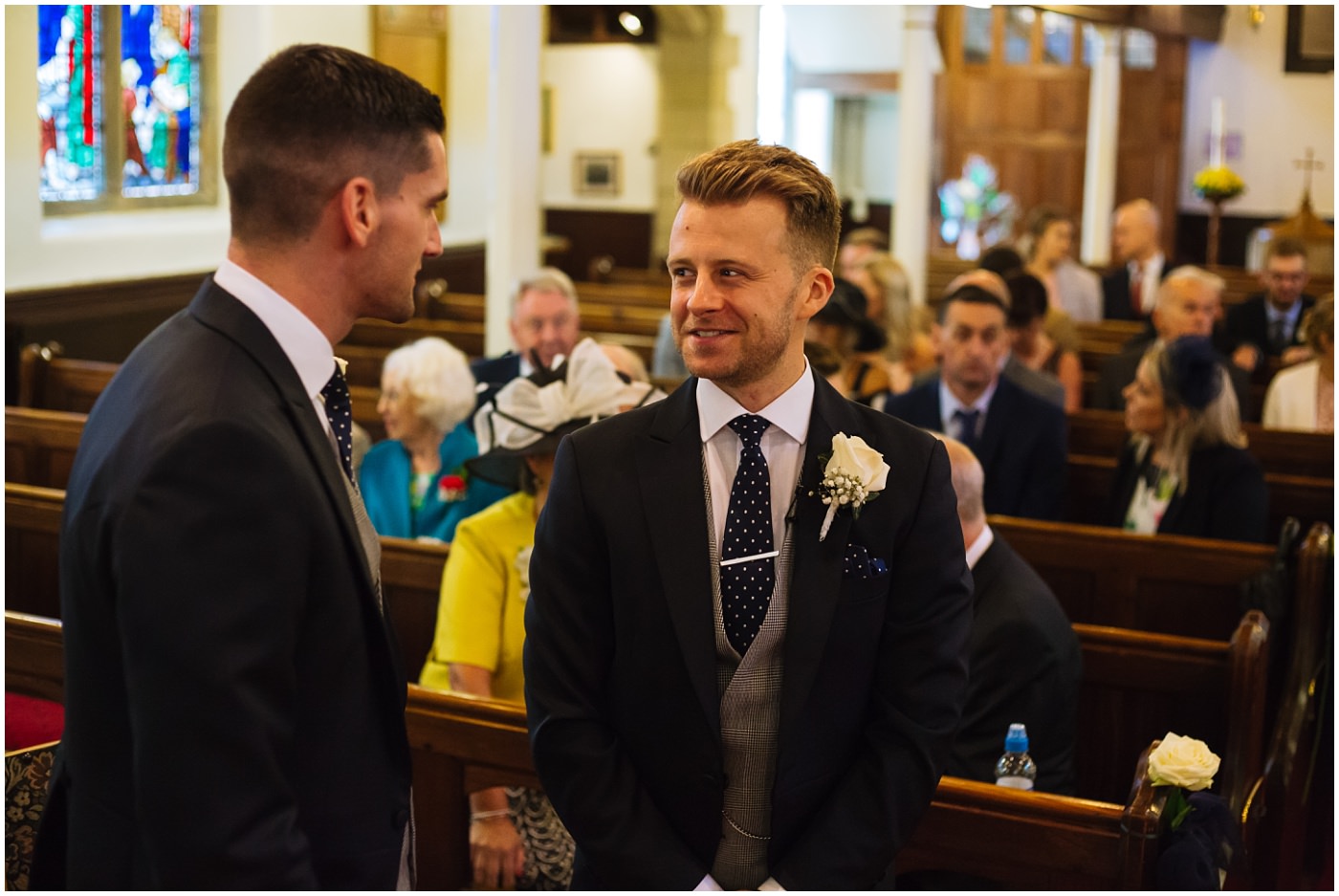 groom and best man at church