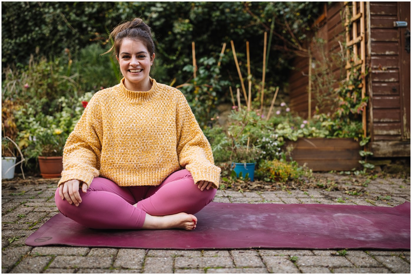 Yoga at home promotional photograph