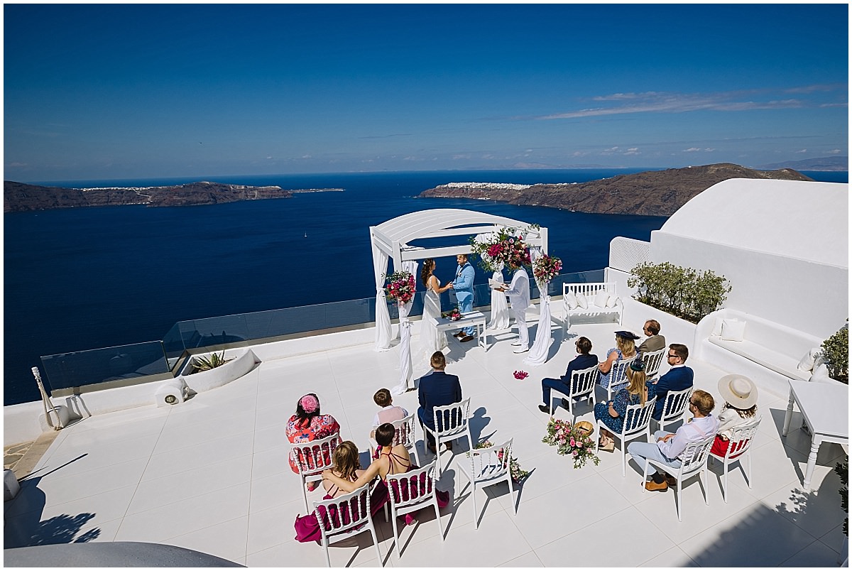 Santorini wedding ceremony overlooking the Caldera
