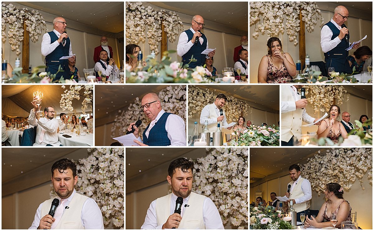 super hearfelt speeches during combermere abbey wedding